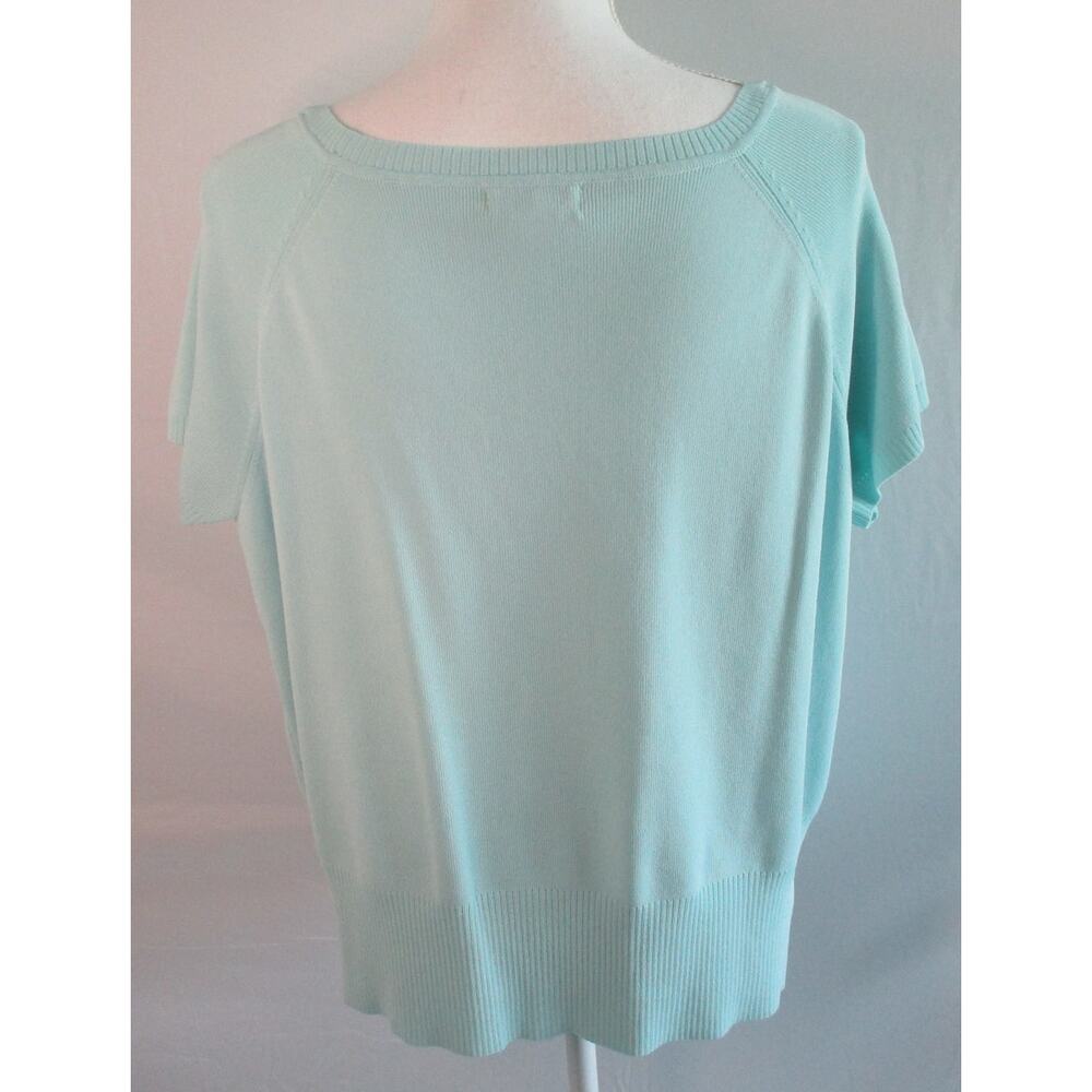 Worthington Women's Short Sleeve Light Green Lightweight Knit Sweater Size XL - Picture 5 of 9